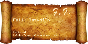 Felix István névjegykártya